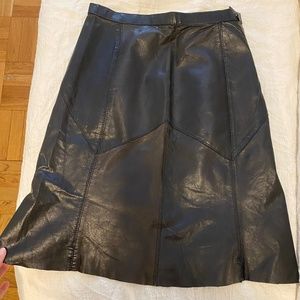 Vintage Fitted Leather Skirt - image 1